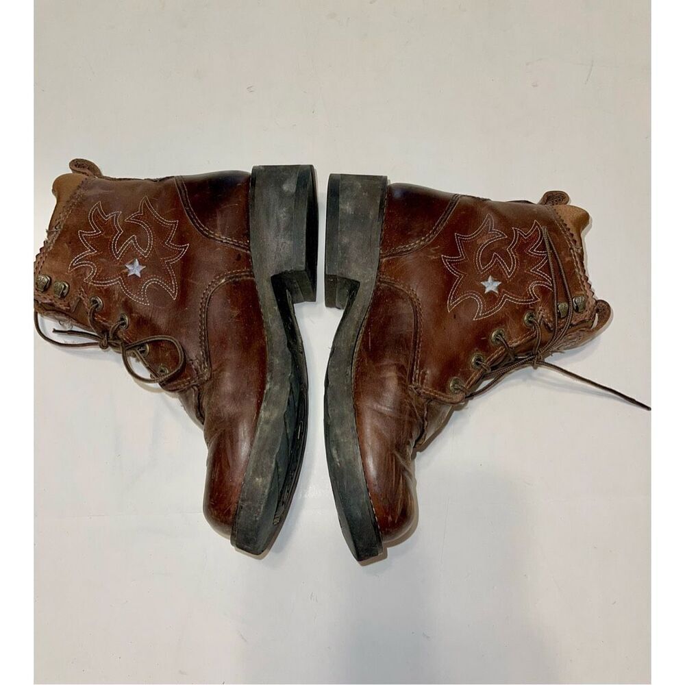 Ariat Brown Leather Ankle Boots - Picture 6 of 10